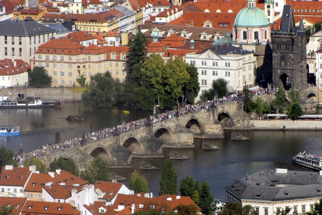 The bridge, seen from the Petřín lookout tower